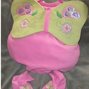 Baby Girl Butterfly Costume Size 6 - 12 Months Pink Green Halloween